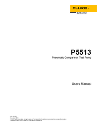 Thumbnail of document Manual - P5510-2700G / P5513-2700G Pneumatic Pressure Calibrators